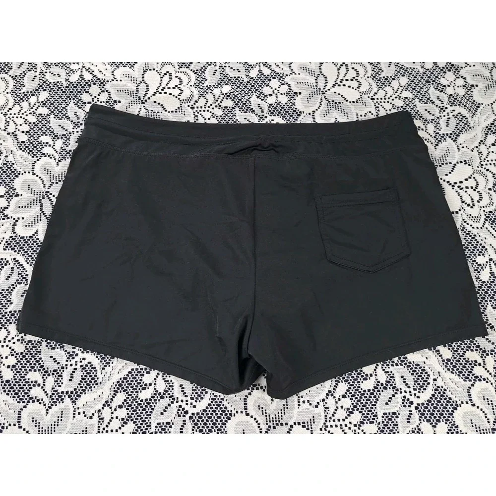 Tropical Escape Swim Shorts 12 Black Tankini Swim Top L Adjustable Straps Padded